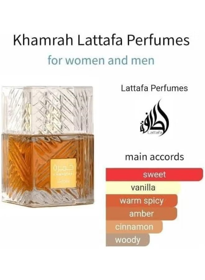 Khamrah Eau de Parfum by Lattafa Perfumes for Unisex, 100ml