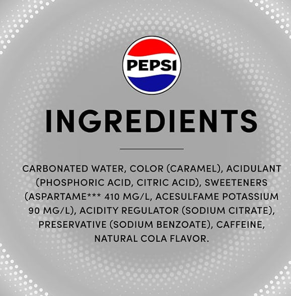 Pepsi Diet, Carbonated Soft Drink, Cans, 330ml, Pack of 6