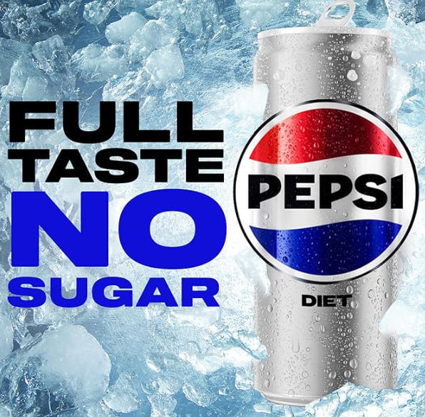 Pepsi Diet, Carbonated Soft Drink, Cans, 330ml, Pack of 6