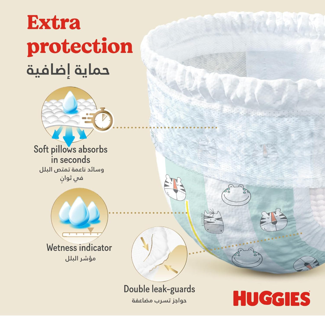 Huggies Ultimate Care Pants, Size 6 (15-25 kg), Super Mega Pack, 120 Diapers