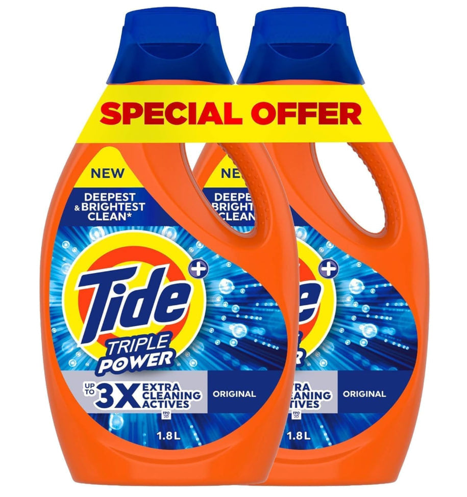 Tide Clean and Fresh Power Gel Laundry Detergent, 1.8 Liters (Twin Pack)