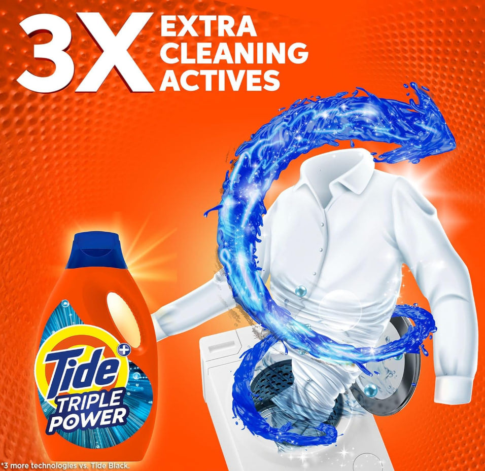 Tide Clean and Fresh Power Gel Laundry Detergent, 1.8 Liters (Twin Pack)