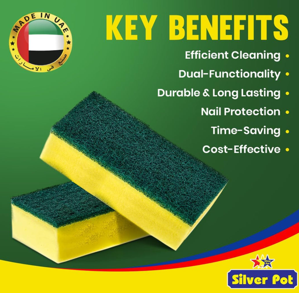 Kitchen Cleaning Sponges - 10 Pcs Set, 12cm Dual-Use Cleaning Sponges