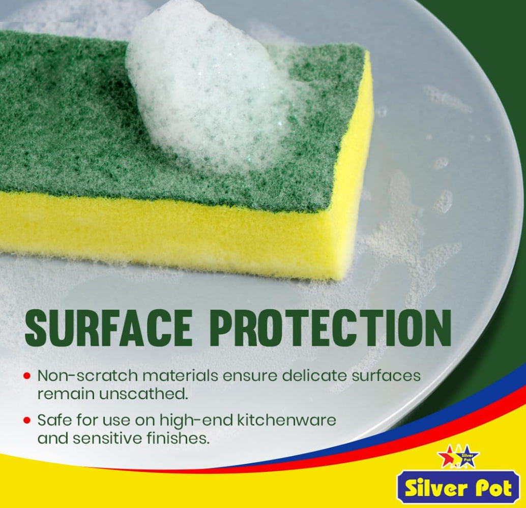 Kitchen Cleaning Sponges - 10 Pcs Set, 12cm Dual-Use Cleaning Sponges