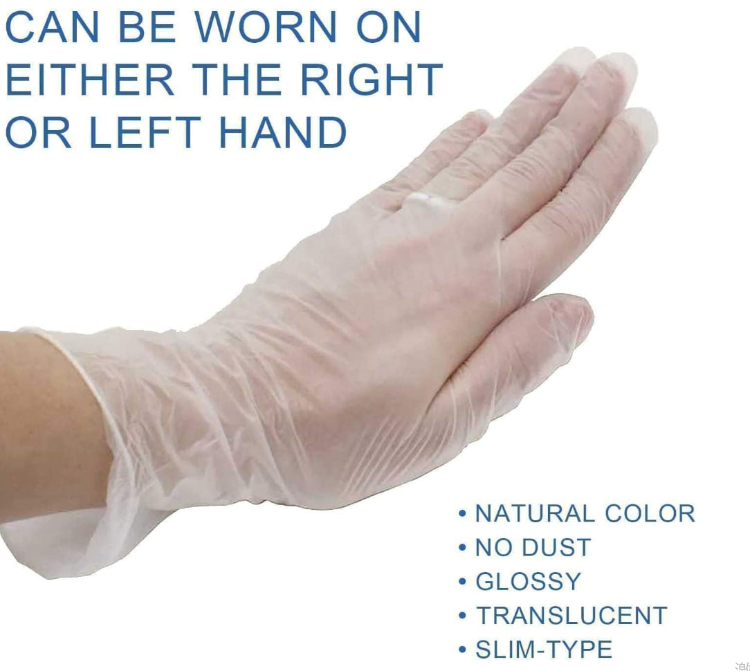 Falcon Powder Free Clear Vinyl Gloves (Size M)